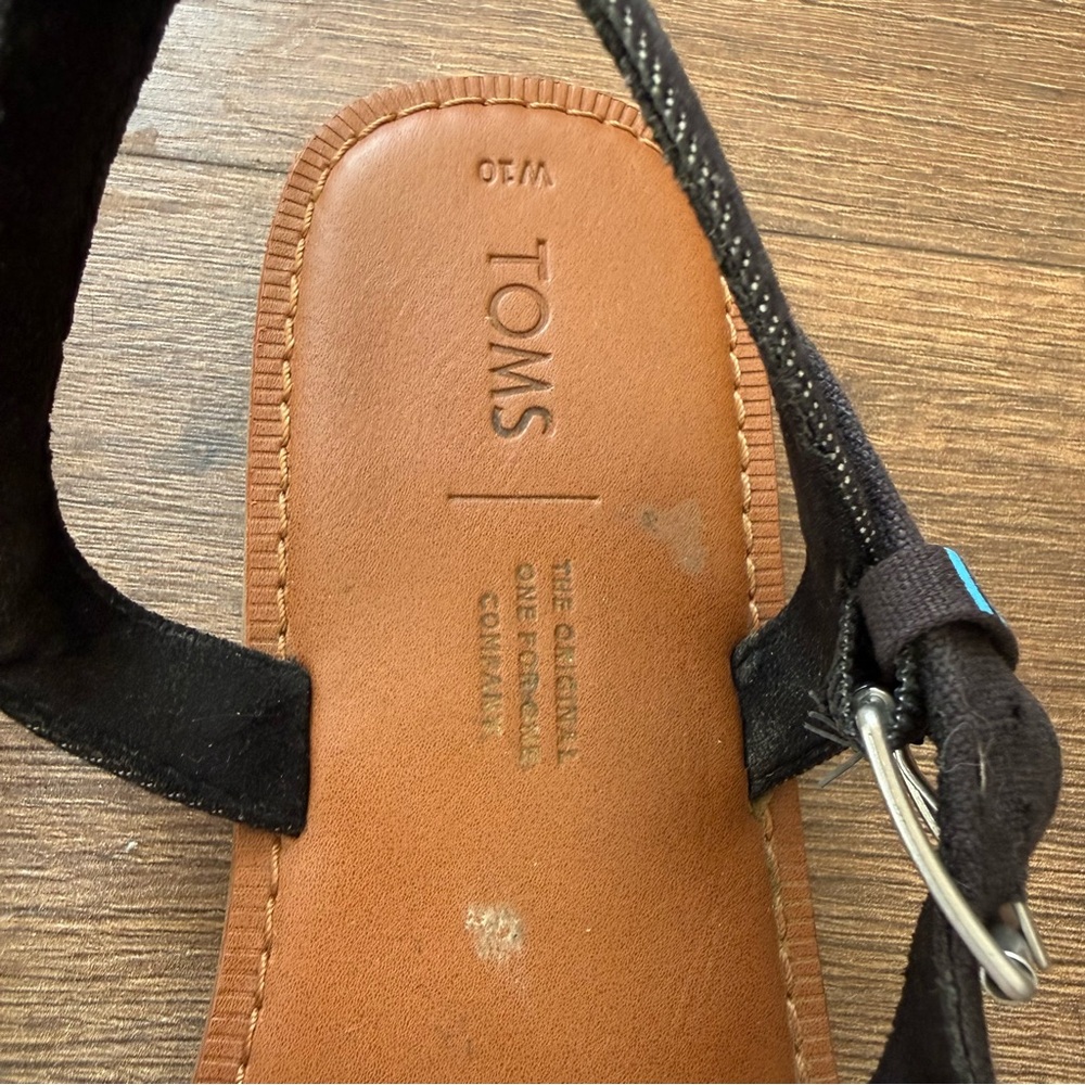 Toms Black and Grey Strappy Sandals - Picture 6 of 9